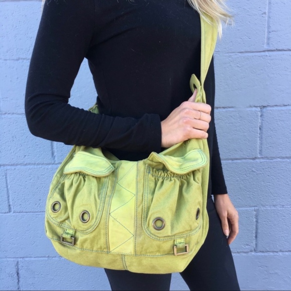 MARC JACOBS 🍏Green Cotton & Leather Messenger Bag - Picture 1 of 8
